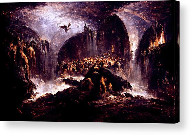 Dante Acrylic Print featuring the painting Abandon all hope, you who enter here, 04 by AM FineArtPrints