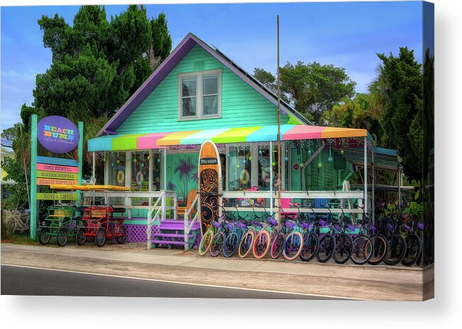 Anna Maria Island Acrylic Print featuring the photograph Beach Bums Bikes by ARTtography by David Bruce Kawchak