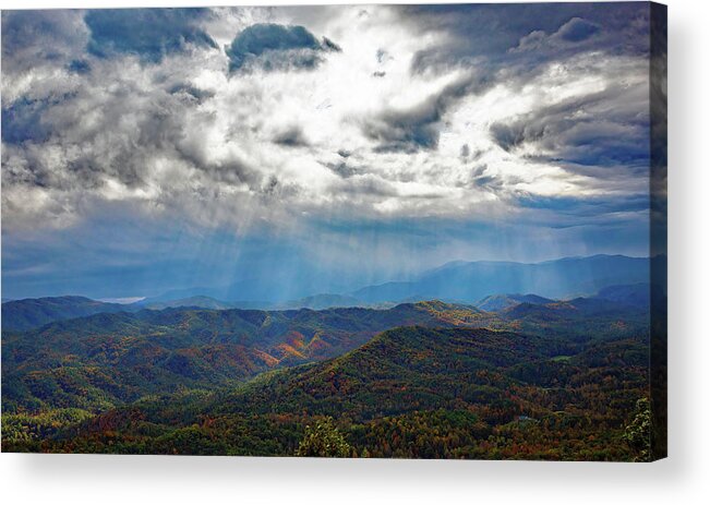 Clouds Acrylic Print featuring the photograph Breaking Through by Gina Fitzhugh
