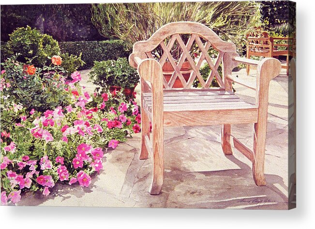 Garden Chair Acrylic Print featuring the painting California Sunchair by David Lloyd Glover