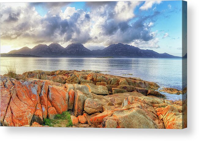 Landscape Acrylic Print featuring the photograph Coles Bay and The Hazards - Freycinet Peninsula, Tasmania by Tony Crehan