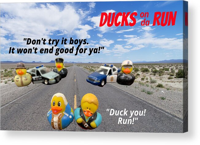 Duck Acrylic Print featuring the photograph Ducks on da Run by Lee Darnell