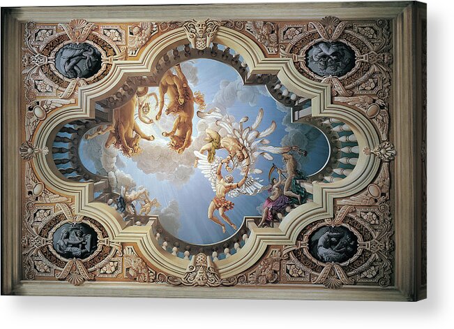 Fall Of Icarus Acrylic Print featuring the painting Fall of Icarus by Kurt Wenner