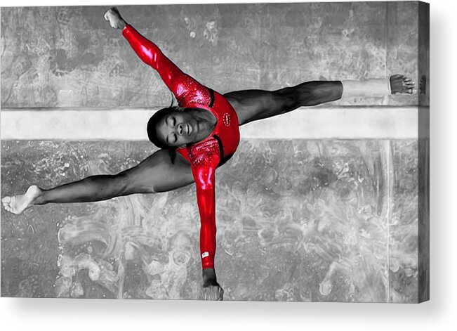 Gabby Douglas Acrylic Print featuring the mixed media Gabby Douglas Pure Excellence by Brian Reaves