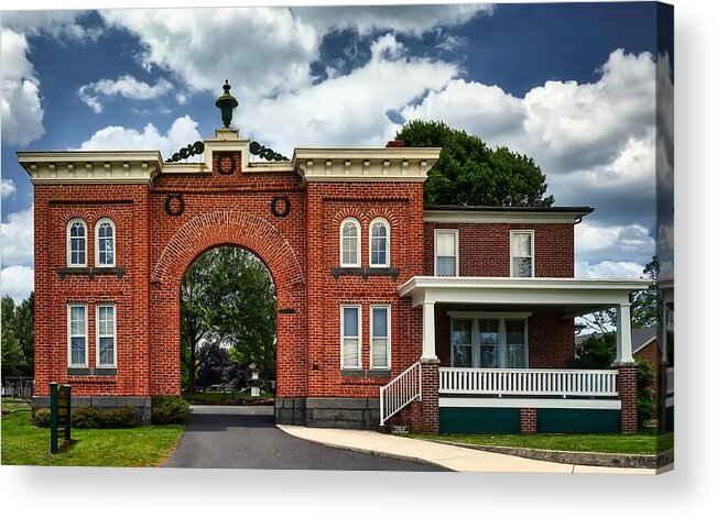 Evergreen Cemetery Acrylic Print featuring the photograph Historic Evergreen Cemetery Entrance - Gettysburg by Mountain Dreams