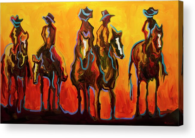 Art Acrylic Print featuring the painting I Wanna Be a Cowboy by Diane Whitehead