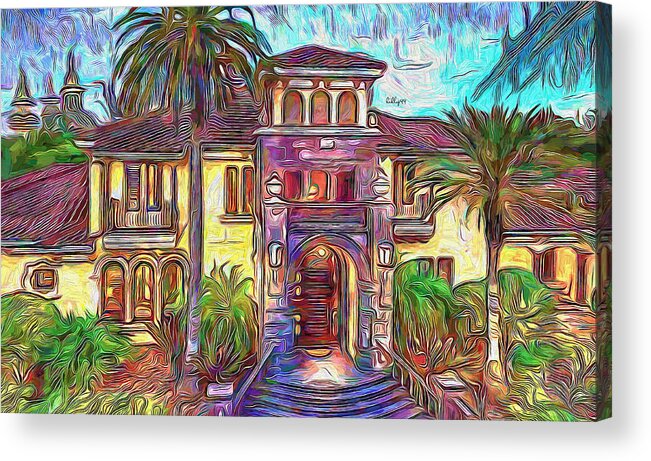 Paint Acrylic Print featuring the painting Luxury home by Nenad Vasic