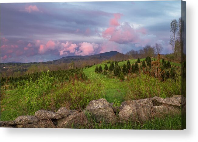 Rocks Acrylic Print featuring the photograph Rocks Estate Stormy Sunset by White Mountain Images