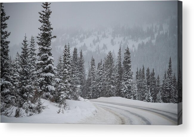 Colorado Acrylic Print featuring the photograph Slippery Slope, A Winter Landscape by Marcy Wielfaert