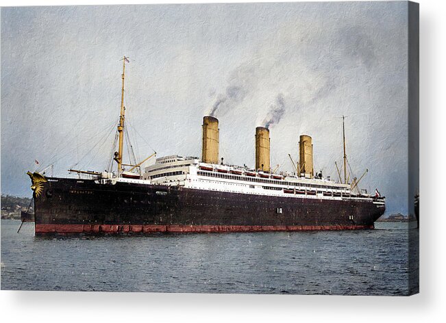 Steamer Acrylic Print featuring the digital art S.S. Imperator by Geir Rosset