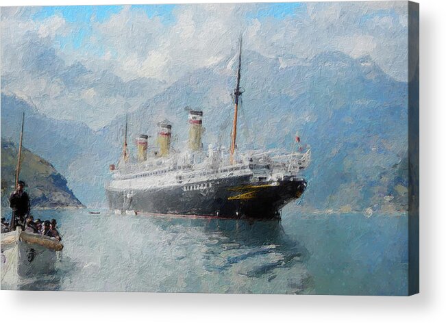 Reliance Acrylic Print featuring the digital art S.S. Reliance by Geir Rosset
