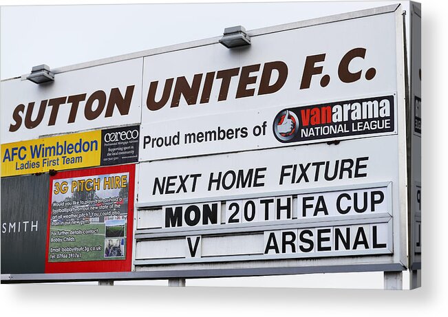 Media Day Acrylic Print featuring the photograph Sutton United Media Access by Ian Walton