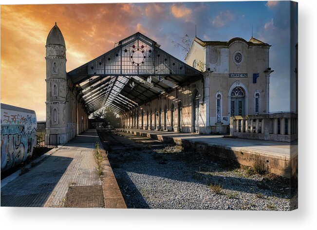 Abandoned Acrylic Print featuring the photograph The station that lost the rails by Micah Offman