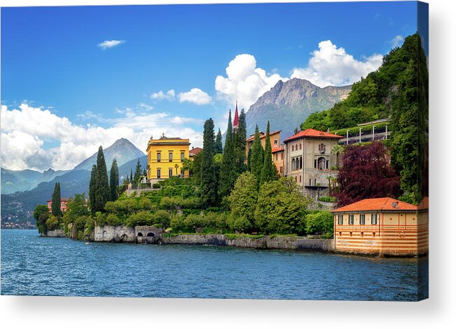 Villa Cipressi On Lake Como Acrylic Print featuring the photograph Villa Cipressi on Lake Como by Carolyn Derstine