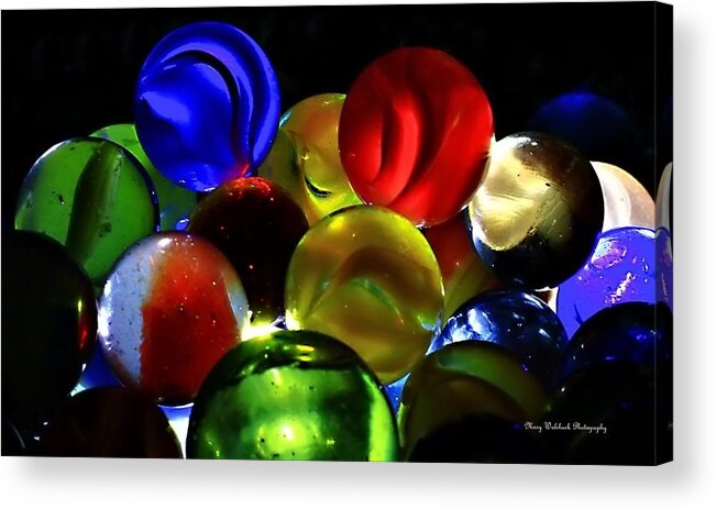 Marbles Games Glass Acrylic Print featuring the photograph Vintage Marbles by Mary Walchuck