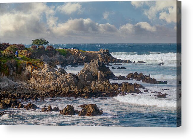 Pacific Grove Acrylic Print featuring the photograph Watching Winter Waves by Derek Dean