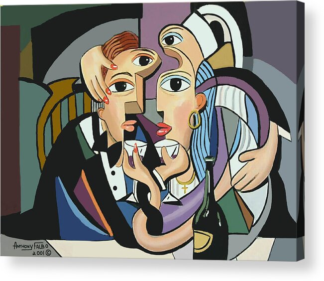  A Cubist Wedding Acrylic Print featuring the painting A Cubist Wedding by Anthony Falbo
