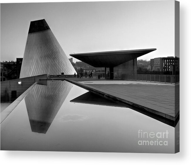 Light Acrylic Print featuring the photograph Black and White MOG Reflections by Chris Anderson