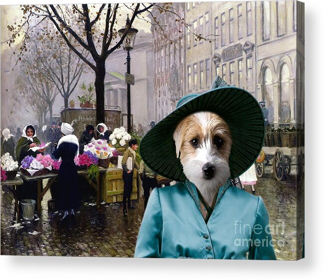Jack Russell Terrier Acrylic Print featuring the painting Jack Russell Terrier Art Canvas Print by Sandra Sij