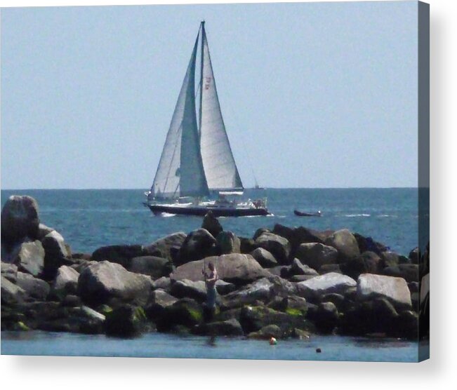 Ocean Acrylic Print featuring the photograph Rhode Island Coastline by Margie Avellino