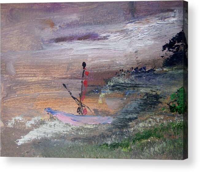 Sail Acrylic Print featuring the painting A Fair Day To Sail #1 by Edward Wolverton