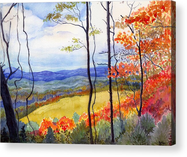 Blue Ridge Mountains West Virginia Acrylic Print featuring the painting Blue Ridge Mountains of West Virginia by Katherine Miller