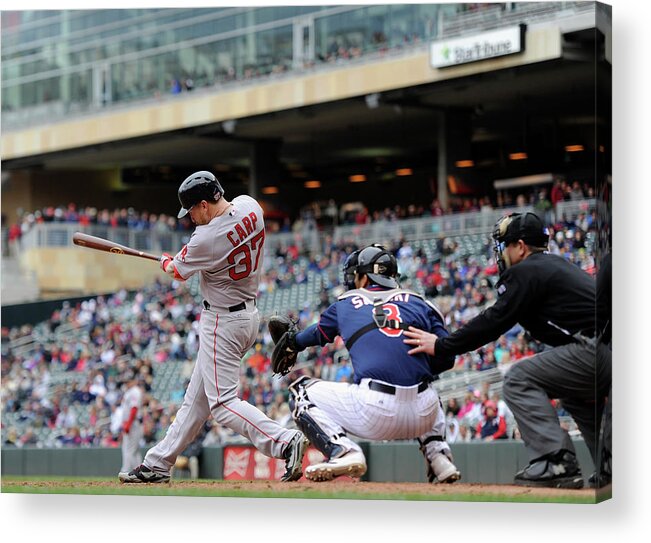 Ninth Inning Acrylic Print featuring the photograph Boston Red Sox V Minnesota Twins #1 by Hannah Foslien