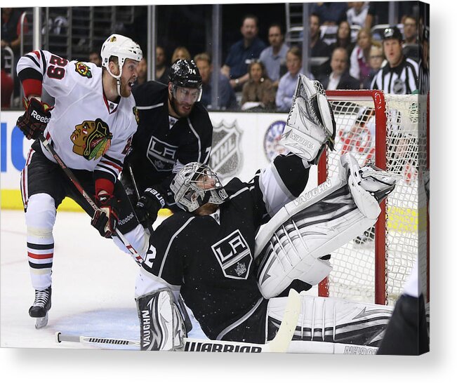 Playoffs Acrylic Print featuring the photograph Chicago Blackhawks V Los Angeles Kings #1 by Jeff Gross