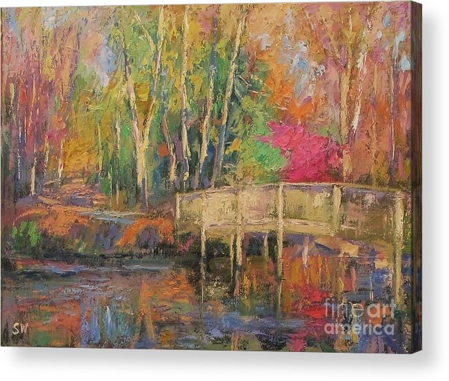 Sean Wu Acrylic Print featuring the painting Fall Color #1 by Sean Wu