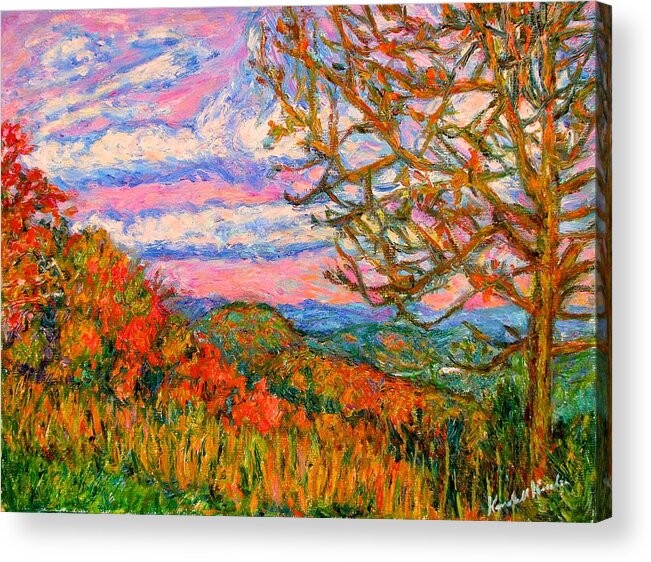 Blue Ridge Mountains Acrylic Print featuring the painting Magenta Fall by Kendall Kessler