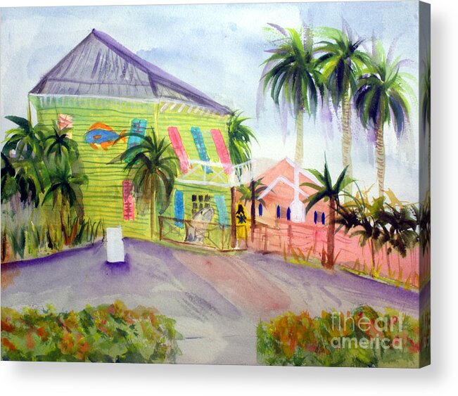 Architecture Acrylic Print featuring the painting Old Key Lime House #2 by Donna Walsh