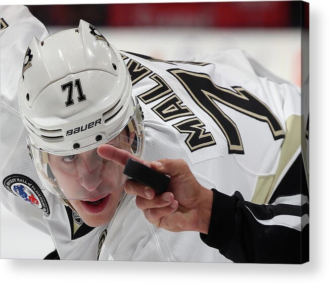 People Acrylic Print featuring the photograph Pittsburgh Penguins V Toronto Maple #1 by Bruce Bennett