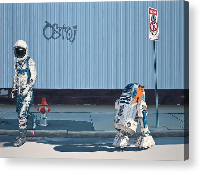 Astronaut Acrylic Print featuring the painting The Parking Ticket by Scott Listfield