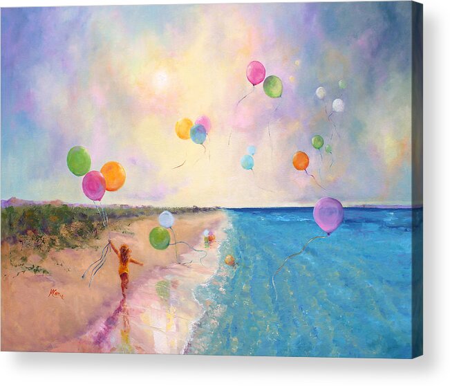 Ocean Acrylic Print featuring the painting Tide of Dreams by Marie Green