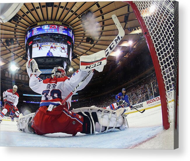 Playoffs Acrylic Print featuring the photograph Washington Capitals V New York Rangers #1 by Bruce Bennett