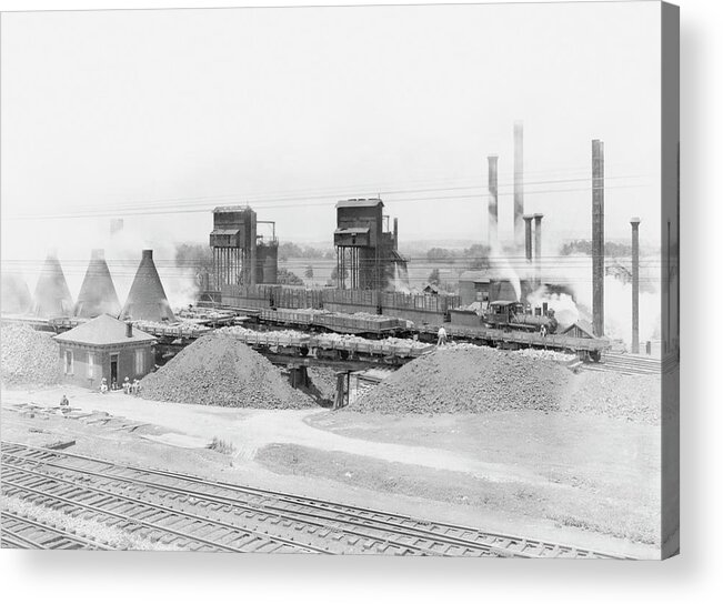 Building Acrylic Print featuring the photograph Blast Furnaces #2 by Hagley Museum And Archive