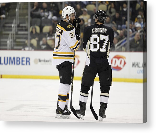People Acrylic Print featuring the photograph Boston Bruins v Pittsburgh Penguins #2 by Justin K. Aller