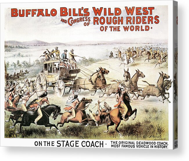 1893 Acrylic Print featuring the painting Buffalo Bill Poster, 1893 #2 by Granger