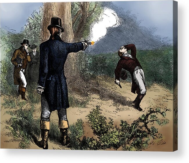 Government Acrylic Print featuring the photograph Burr-hamilton Duel, 1804 by Science Source