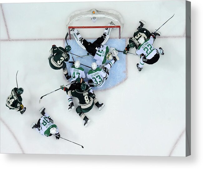 Playoffs Acrylic Print featuring the photograph Dallas Stars V Minnesota Wild - Game #2 by Hannah Foslien