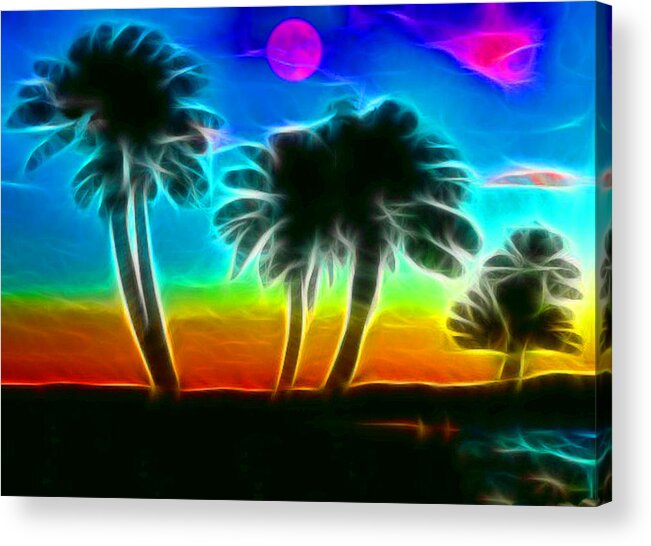 Palms Acrylic Print featuring the photograph Paradise by Tammy Espino