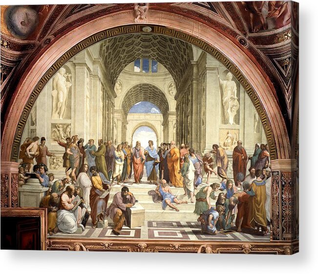 Raphael Acrylic Print featuring the painting School of Athens by Raphael