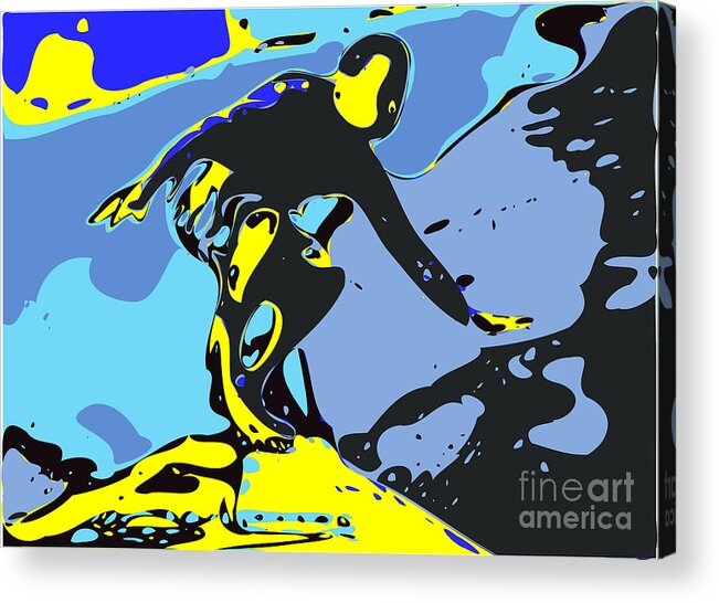 Surfer Acrylic Print featuring the digital art Surfer #2 by Chris Butler