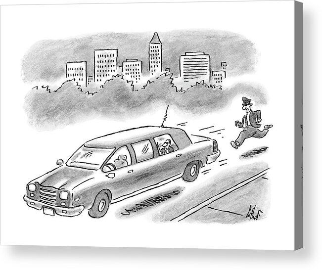 Limo Acrylic Print featuring the drawing New Yorker December 11th, 2006 by Frank Cotham