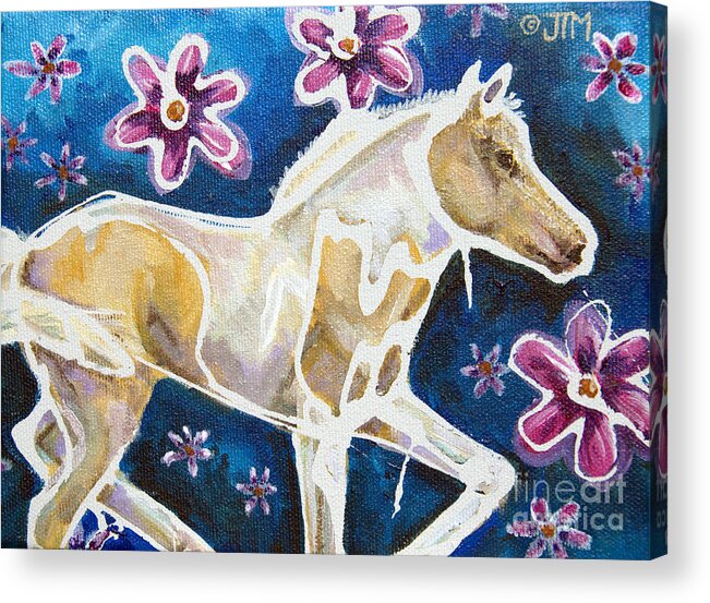 Horse Acrylic Print featuring the painting #27 June 18th #27 by Jonelle T McCoy