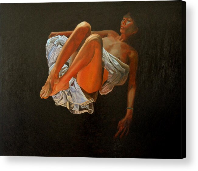 Oil-painting Acrylic Print featuring the painting 3 30 Am by Thu Nguyen