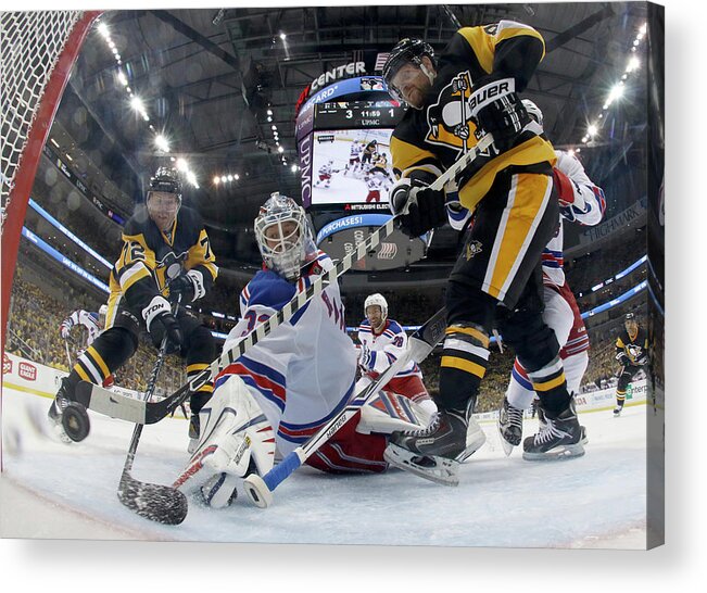 Playoffs Acrylic Print featuring the photograph New York Rangers V Pittsburgh Penguins #3 by Justin K. Aller