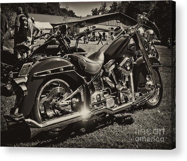 Motorcycle Acrylic Print featuring the photograph Red Harley #3 by Wilma Birdwell