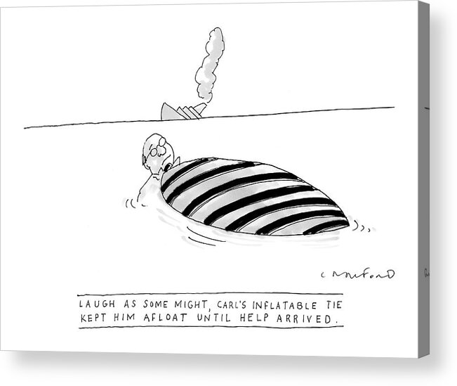 Rescue Inventions Fashion 
'laugh As Some Might Acrylic Print featuring the drawing 'laugh As Some by Michael Crawford
