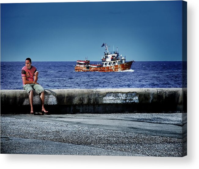 Cuba Acrylic Print featuring the photograph 90 Miles by Patrick Boening